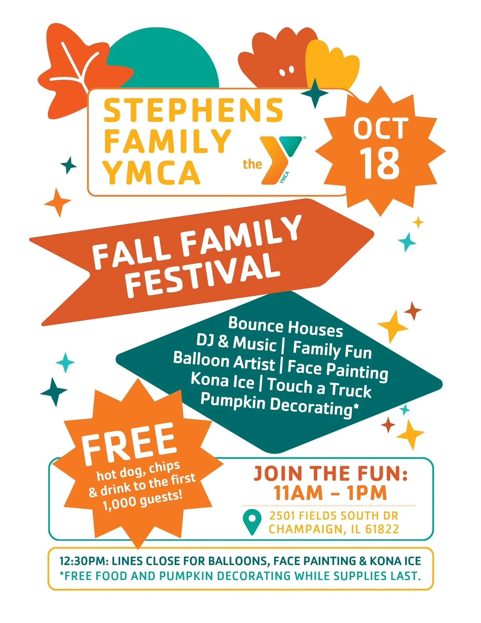 fall family festival flyer: october 18 at stephens family ymca