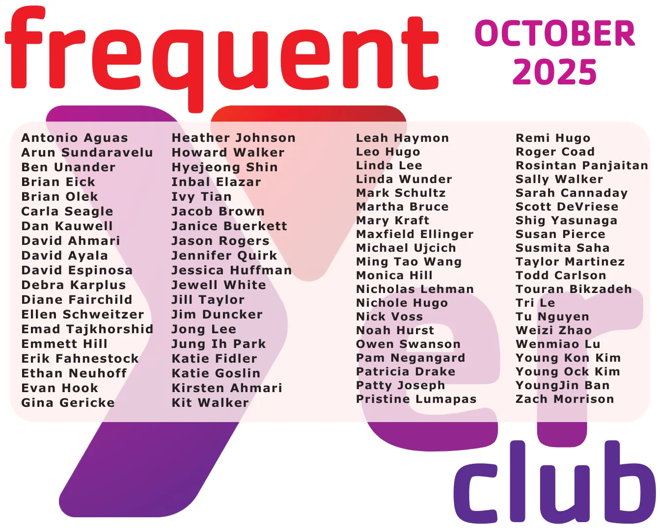 October Frequent YERS