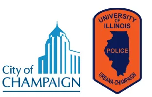 images of logos for City of Champaign and University of Illinois Police Department