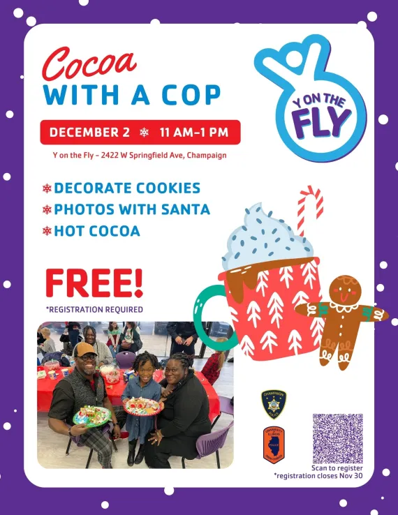 Image of cocoa with a cop flyer