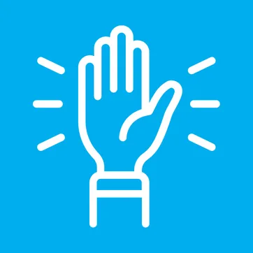 icon of person raising their hand