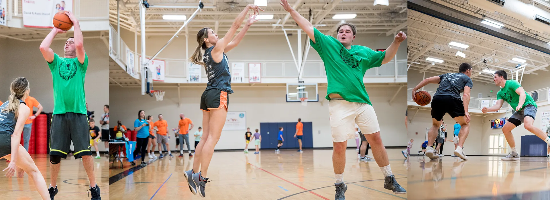 adult co-ed basketball at corporate cup challenge